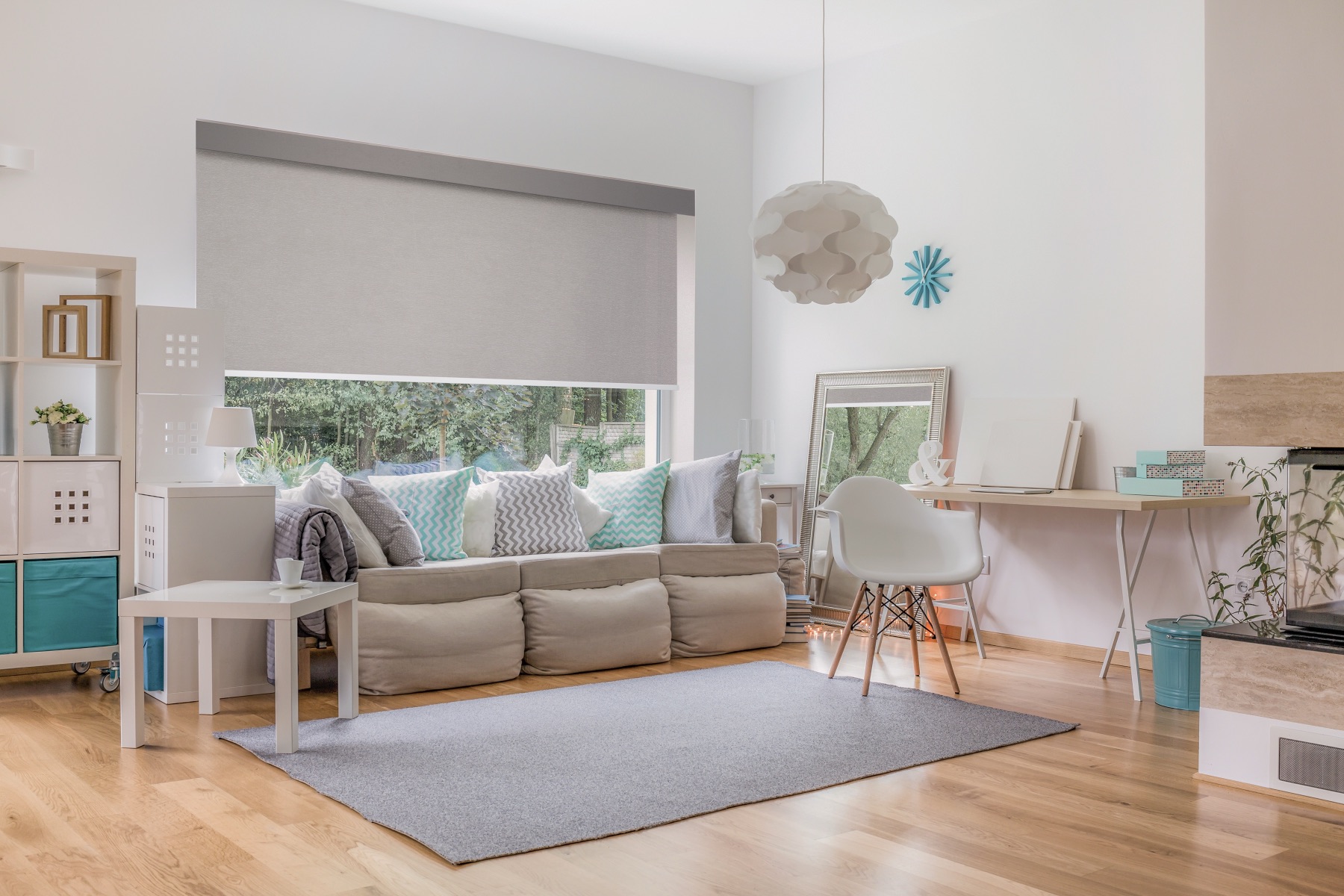 Norman roller shade in a living room